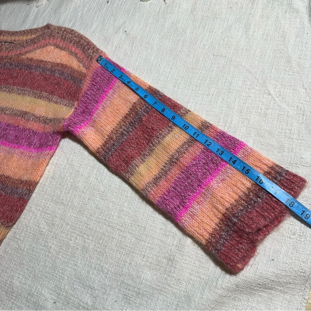 J.Crew Wide Sleeve Alpaca Blend Sweater in Ombré Stripe Size S - Picture 12 of 12